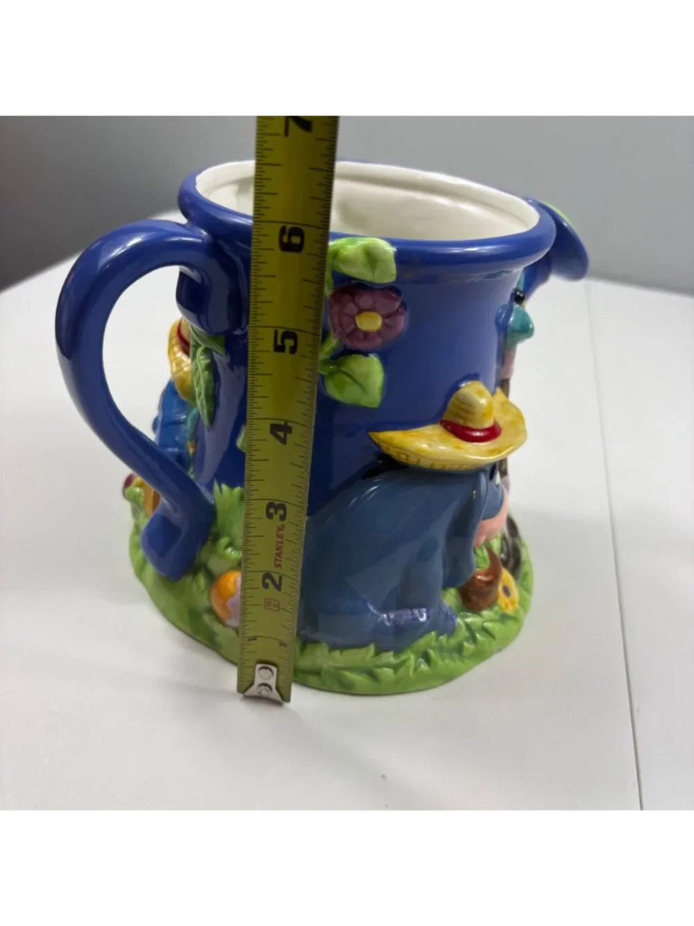 Disney‎ Whimsical Ceramic Watering Can Planter Hand Painted Garden Decor Floral